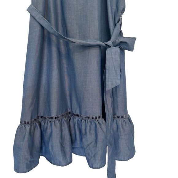 NWT Ann Taylor Chambray Dress Squared Halter neck Tied Waisted, Size 2 - Picture 6 of 9